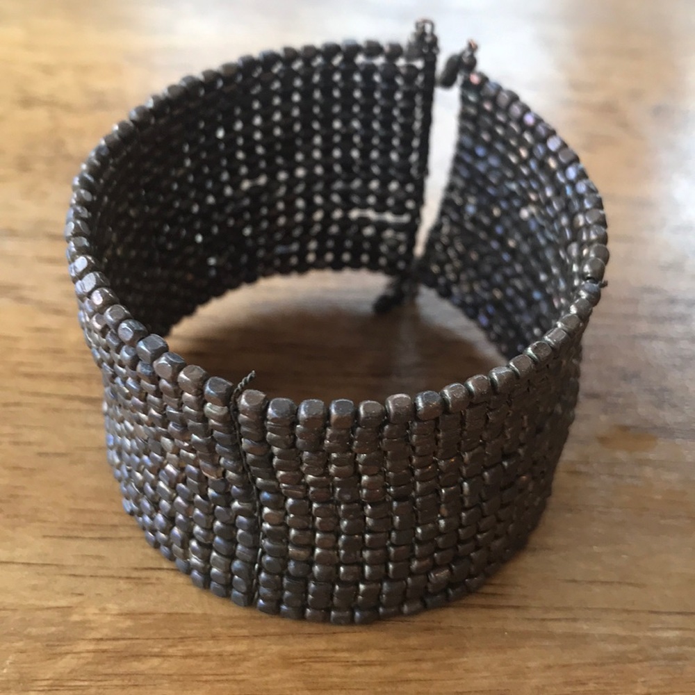 Gold Beaded Cuff Bracelet